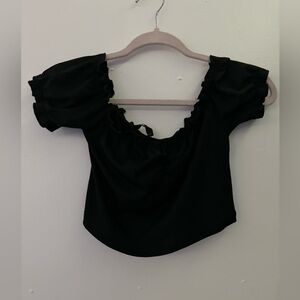 Black Off The Shoulder SHEIN Crop Top